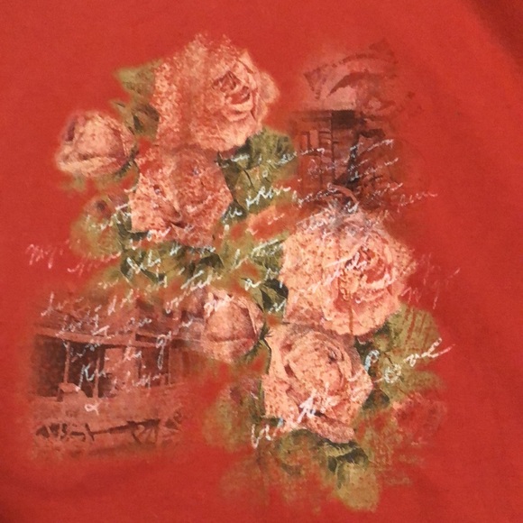 Togo 3/4 Sleeves Dark Orange Cotton Top - Picture 2 of 8